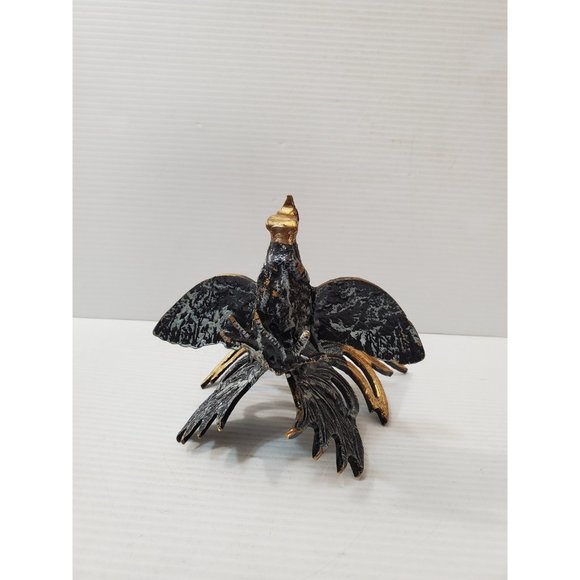 Cockerel figurine Vintage Table Decor brass Tone Metal Rooster, French V… - Picture 5 of 10